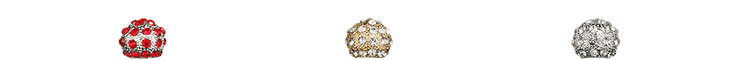 Glamour ball in silver with red crystals or white crystals and golden ball with white crystals
