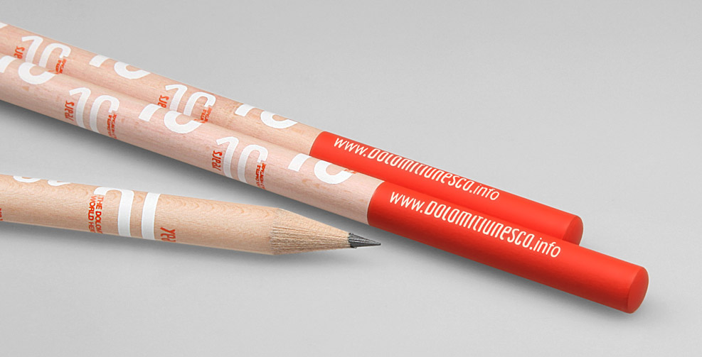 imprinted natural pencil with long lacquered cap, customer example