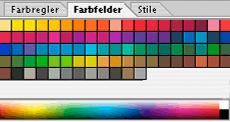Color overview for pencils