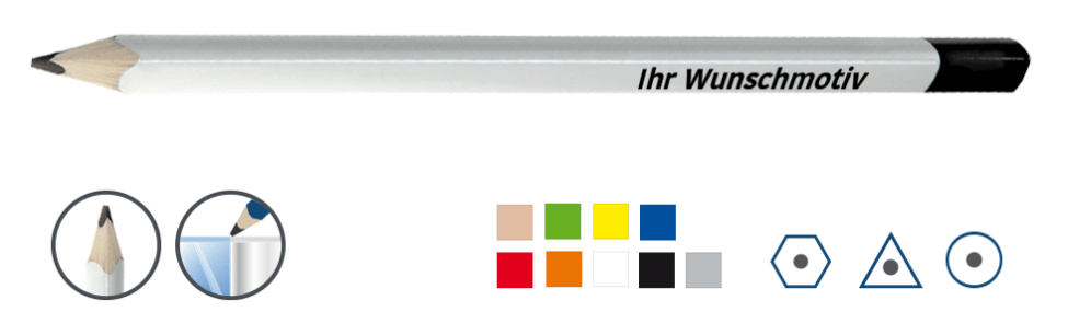foto and graphics of a multigraph pencil for writing on metal and other smooth surfaces