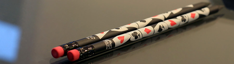 Black pencils with individual printing motif