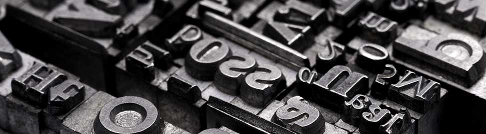 metal letters from a letter press