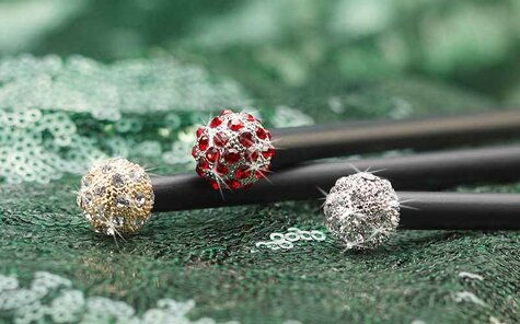 3 different colors of the Glamour pencil metal balls | Reidinger.de