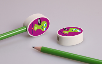 Eraser pencil top in ovaler shape