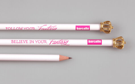 white lacquered pencil with crown