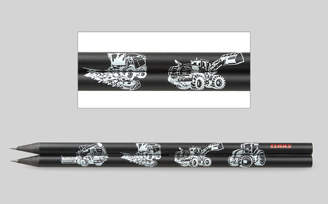 Zweifarbig bedruckter schwarzer Bleistift