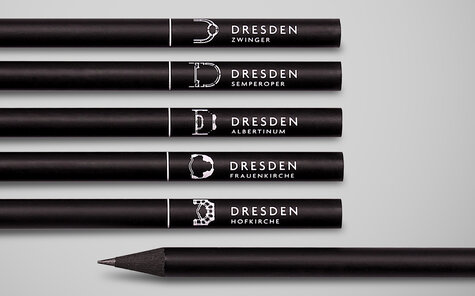 black matt pencils with white imprint