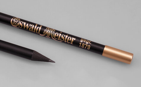 goldenes Druckmotiv auf Magnet-Bleistift mit goldener Metallkappe