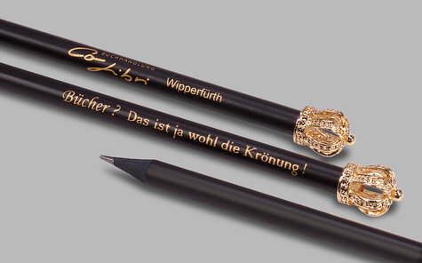 Royal Pencil with golden kings crown and golden imprint | Reidinger.de