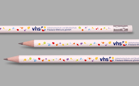 digital printing on long white lacquered pencil with eraser