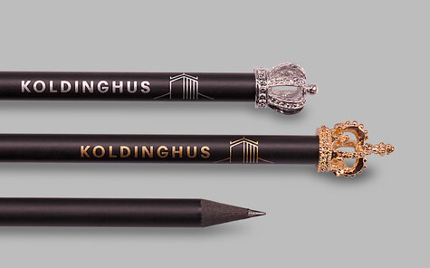 Royal pencils with silver kings crown and golden dukes crown