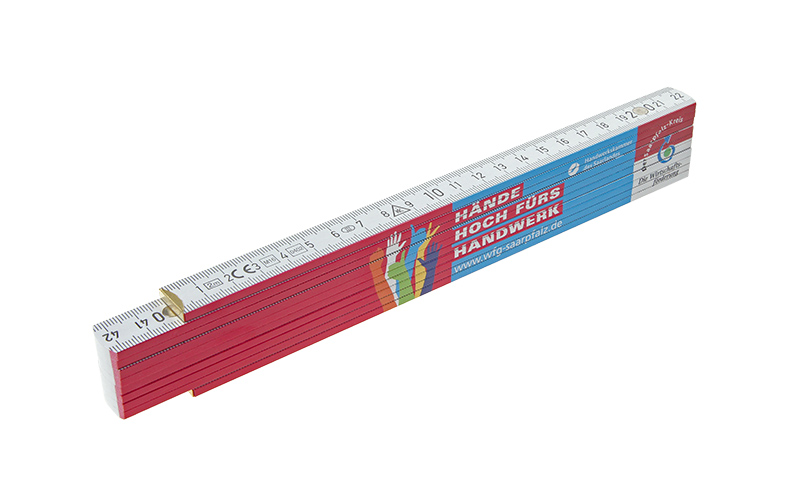 ZOLLSTOCK 2: Plastic measuring stick, 2 m, white, duplex scale at reichelt  elektronik