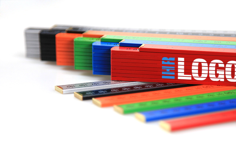 wooden folding rules, 2 m, in different colors