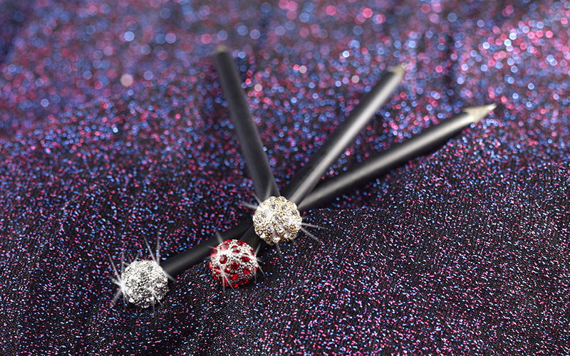3 different colors of the Glamour pencil metal balls | Reidinger.de