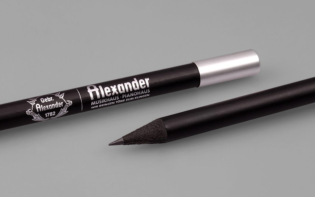 silver imprint on magnetic pencil with silver metal cap