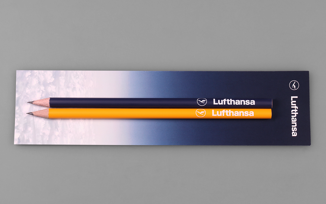 bookmark with two imprinted pencils