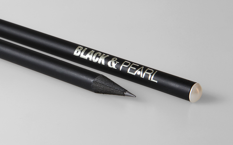 black pencils with individual embossing