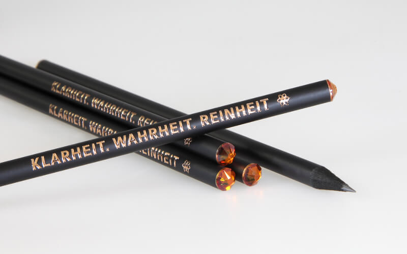 black colored pencils with foil stamping