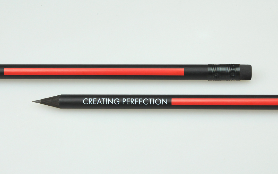 large printing on colored pencils