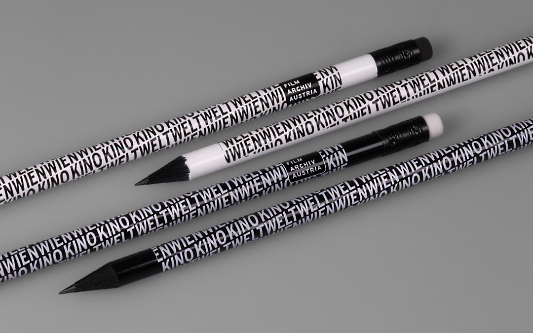 black dyed pencils, white and black lacquered, with single color imprint