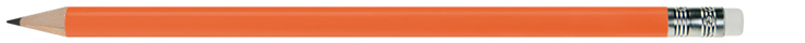 orange lackierter runder Bleistift mit Radiergummi