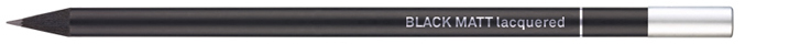 black matt lacquered pencil with silver metal cap