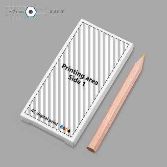 Colored pencil etui with printing area for digital printing