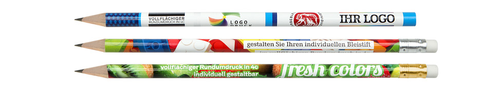 Musterbleistifte Folientransferdruck, mit und ohne Radierer