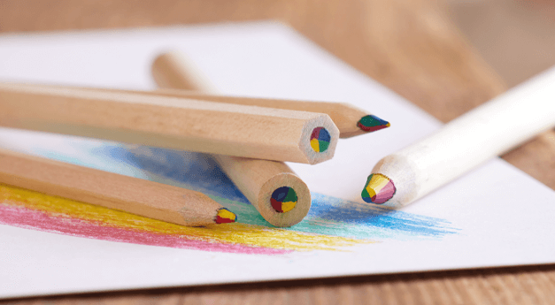 Rainbow colored pencils