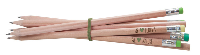 imprinted natural pencils with eraser