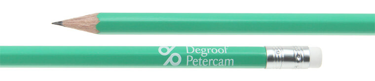 single color imprint over edge of a hexagonal pencil