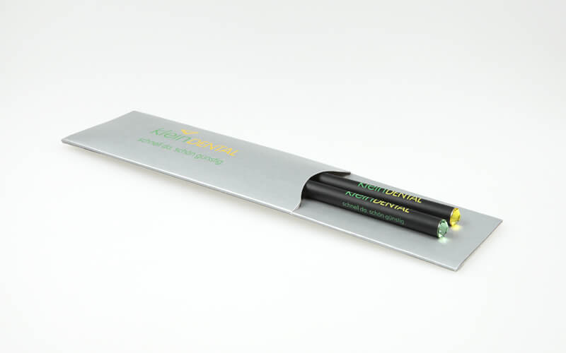 imprinted pack case with crystal pencils