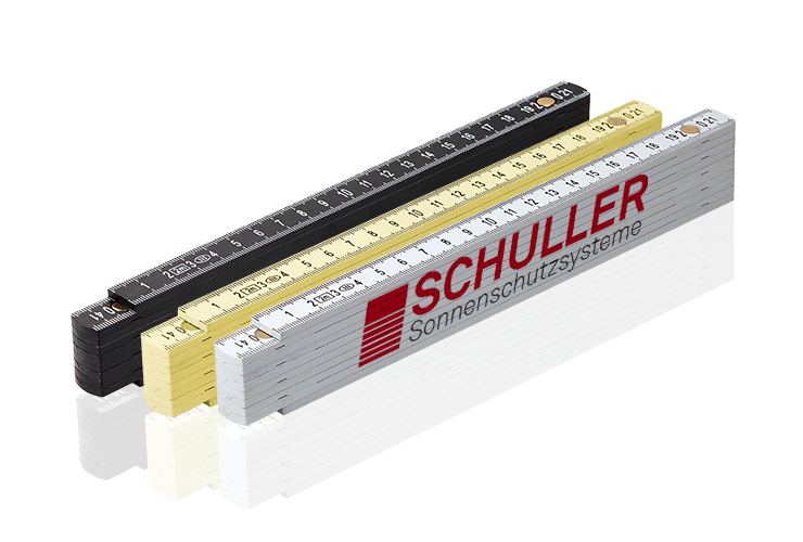 plastic folding rule in three colors with imprint