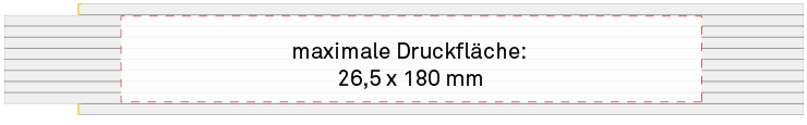 Druckfläche Tampondruck Holz Meterstab