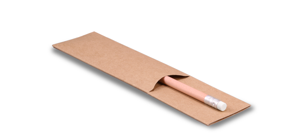 Stecketui für 1 bis 4 Bleistifte | Reidinger.de Stecketui aus Naturkarton mit Naturbleistift mit weißem Radiergummi