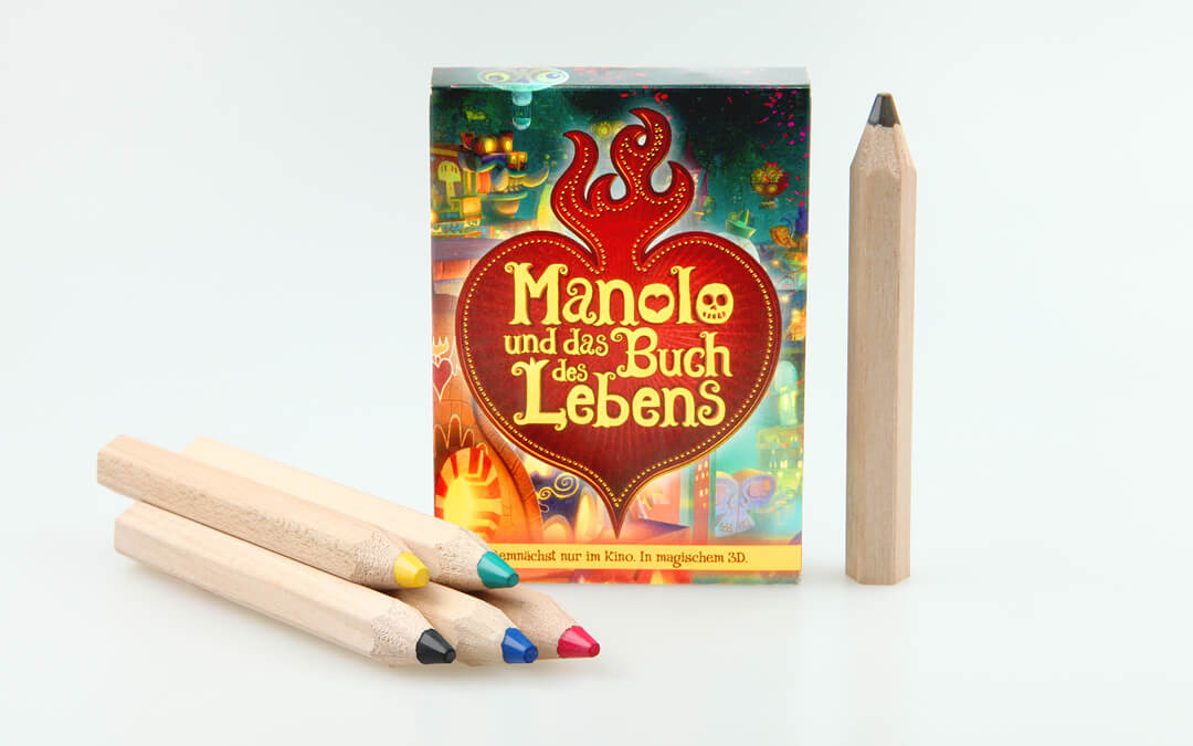short Jumbo colored pencils with colorful etui