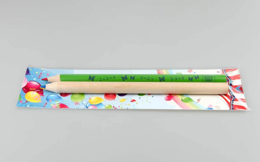 Jumbo Rainbow pencils with bookmark packaging