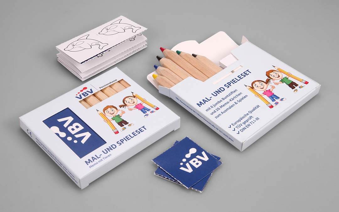 Memo Set with individual imprint, memo cards with animal motifs