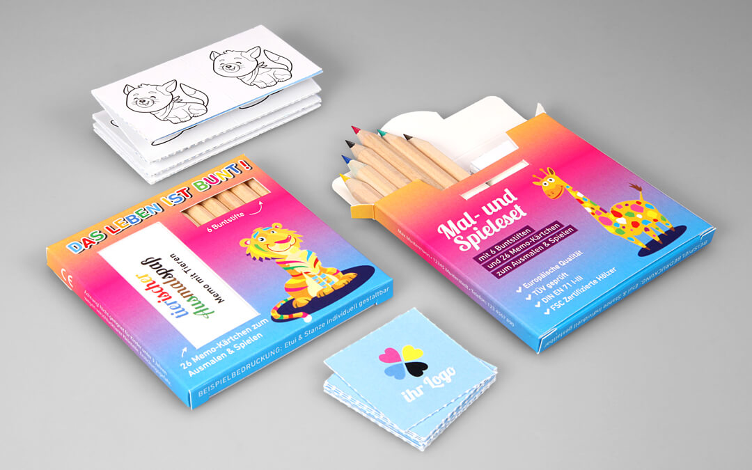 Memo Set with colorfull all-round imprint