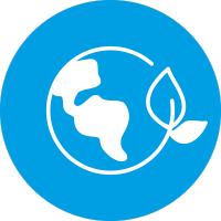 Icon mit nachhaltiger Weltkugel