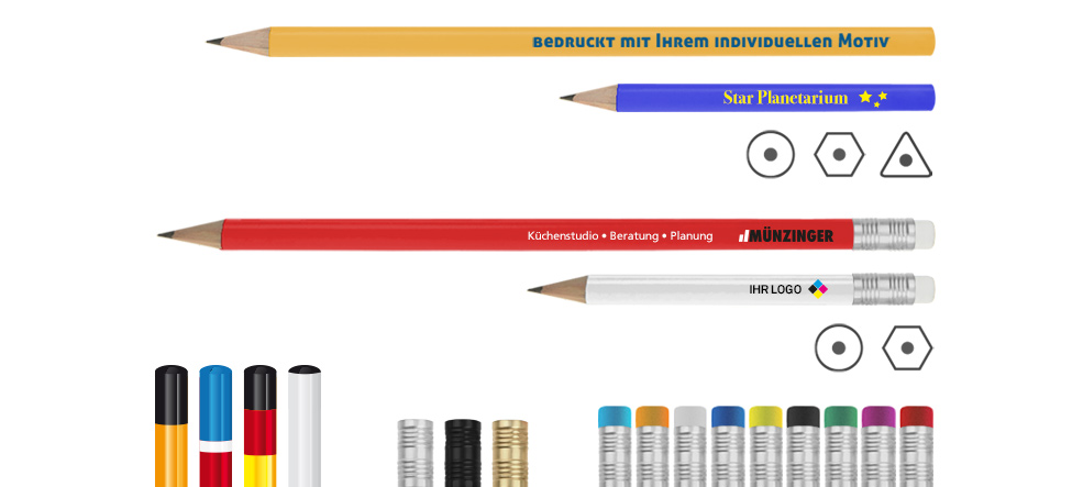 lackierte und individuell bedruckte Bleistifte