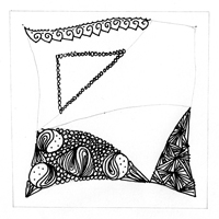 Zentangle Rahmen und Strings ausfüllen