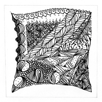 Zentangle fertig gestaltet und ausgefüllt