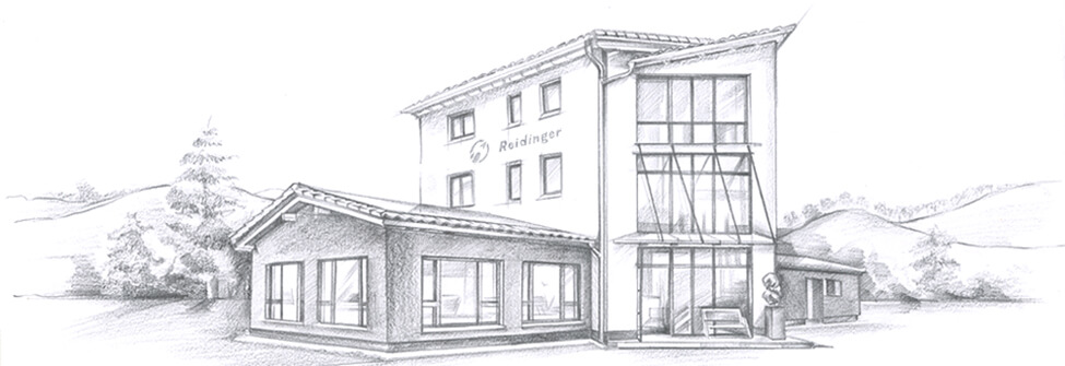 pencil illustration of the Reidinger GmbH