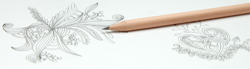 Bleistift auf einer Zentangle Zeichnung