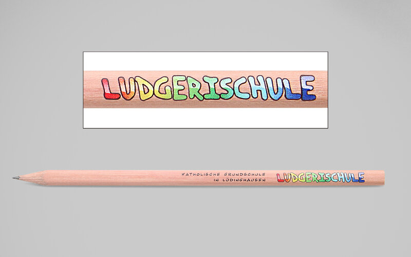 triangular natural pencil with digital imprint