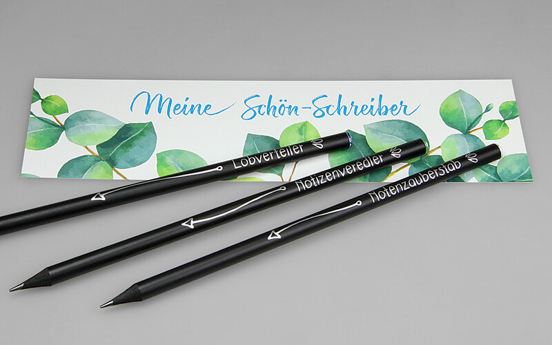 bookmark packaging with crystal pencils, silver print