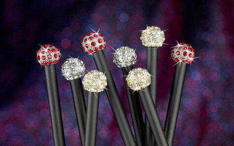 Glamour pencils with Swarovski crystals on metal balls | Reidinger.de