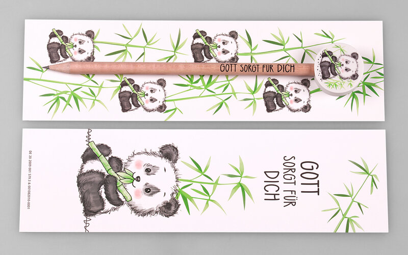 round eraser pencil top in bookmark packaging
