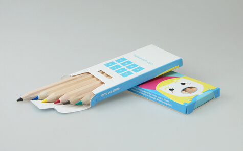 short colored pencil set with etui in all-round print